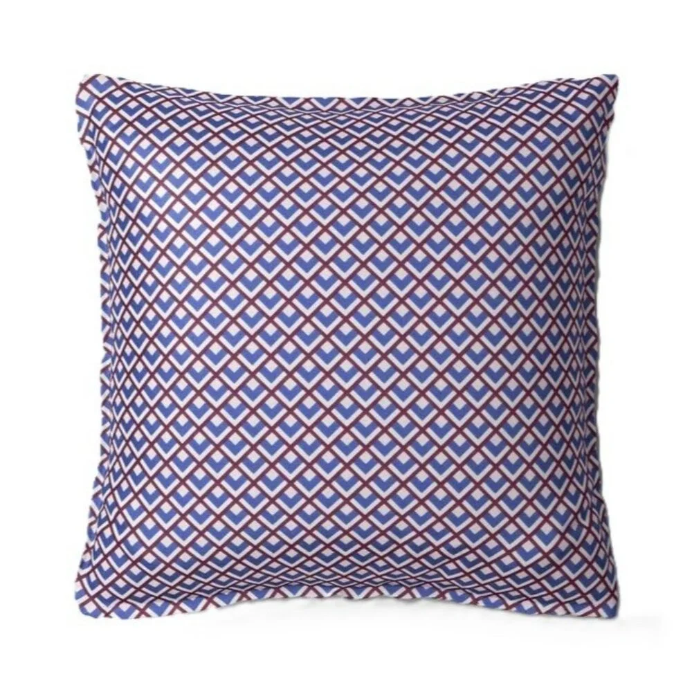 Threshold Burgundy Blue Square Foulard Accent Toss 18